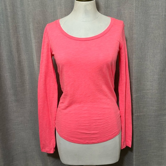 VS PINK-Tissue Long Sleeve Tee-Sz XS-Hot Pink-GUC - Picture 2 of 15
